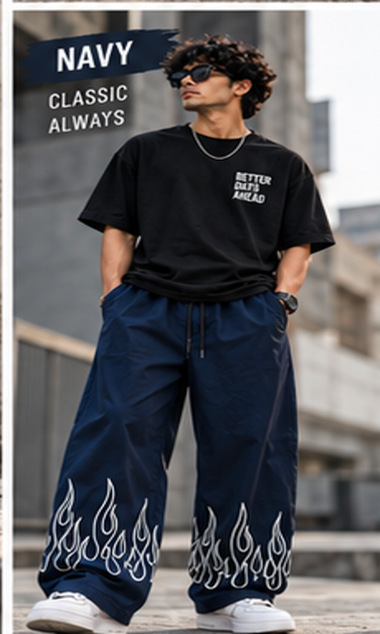 Fire Baggy Pant Navy - model wearing