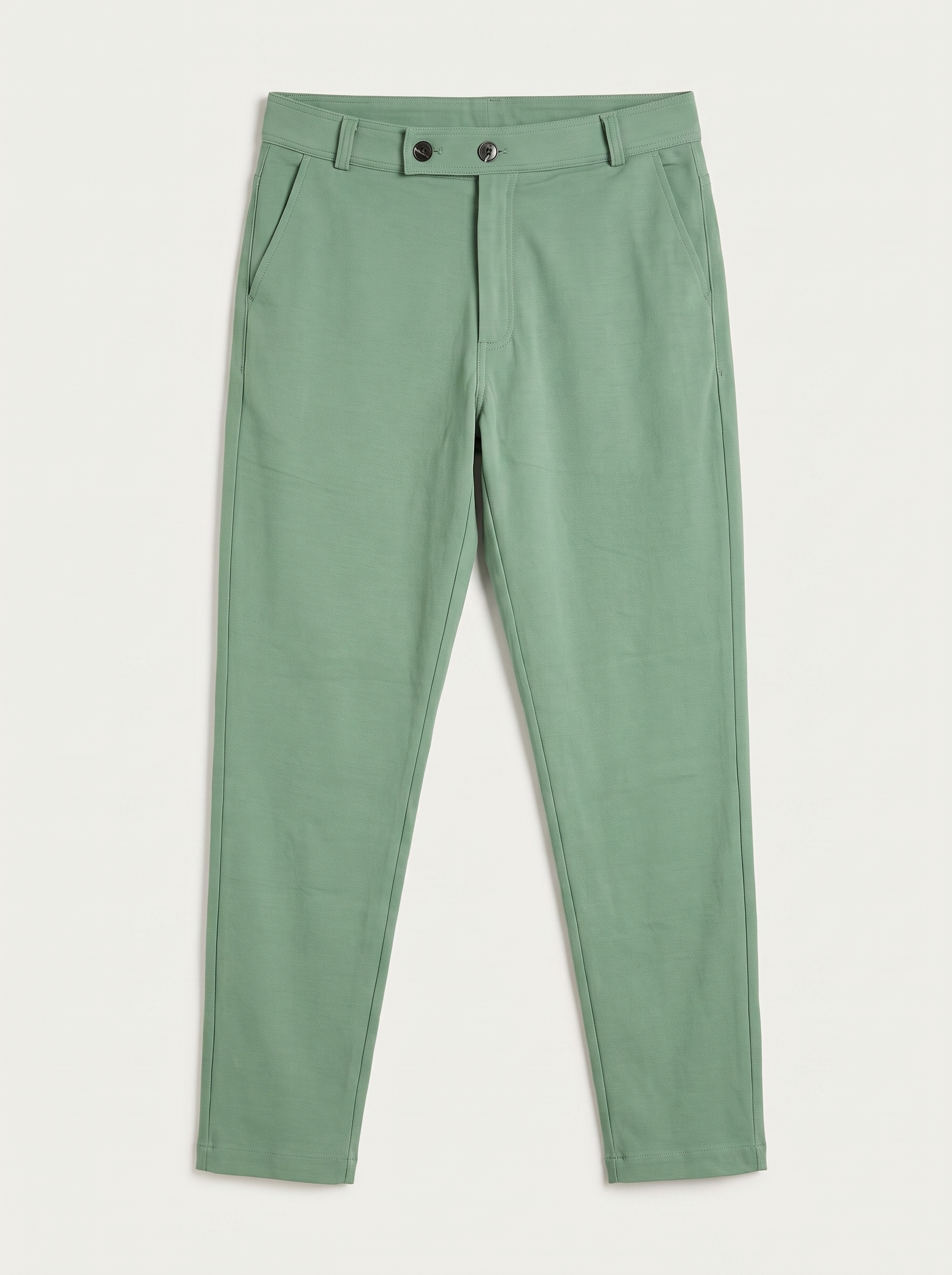 Light green double button ankle fit pant full view