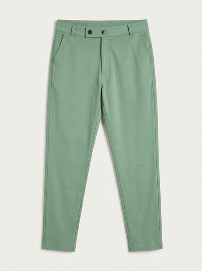 Light green double button ankle fit pant full view