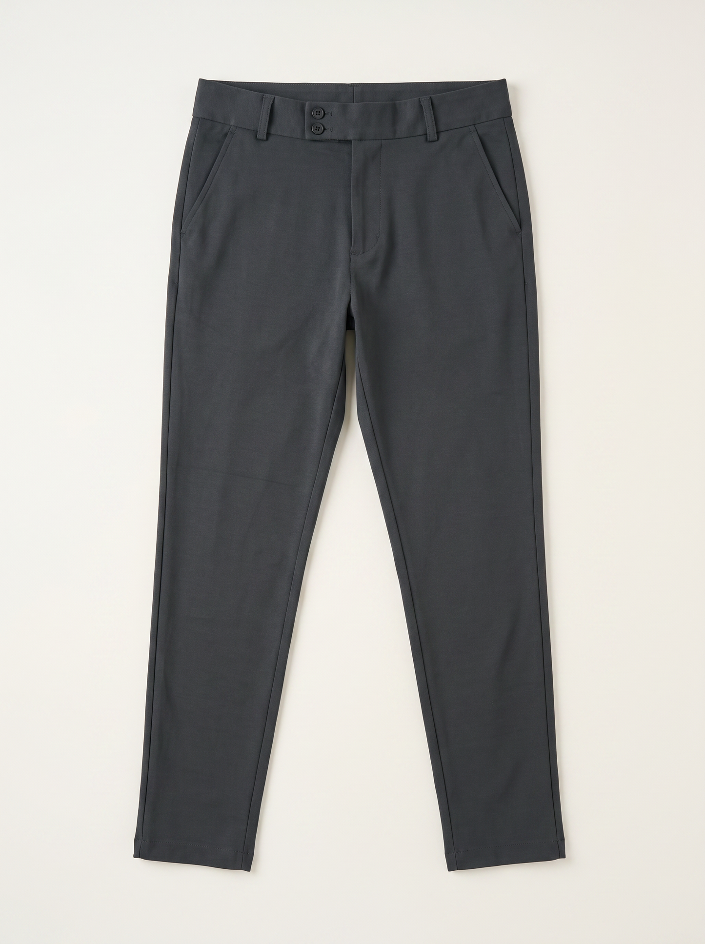 Dark grey double button ankle fit pant full view