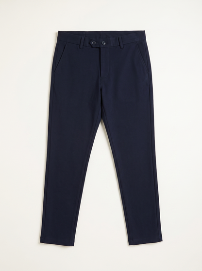 Blue double button ankle fit pant full view