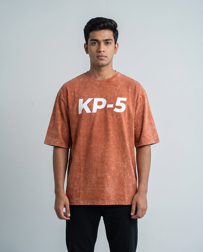KP-5 oversized acid wash tee rust front