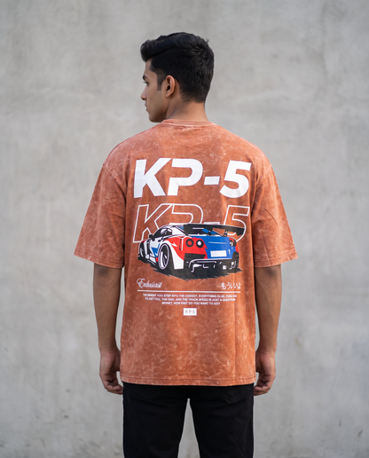 KP-5 oversized acid wash tee rust back