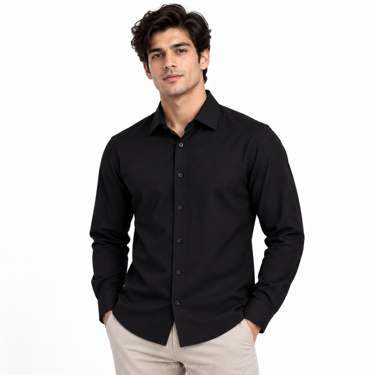 Korean Linen Shirt - Black
