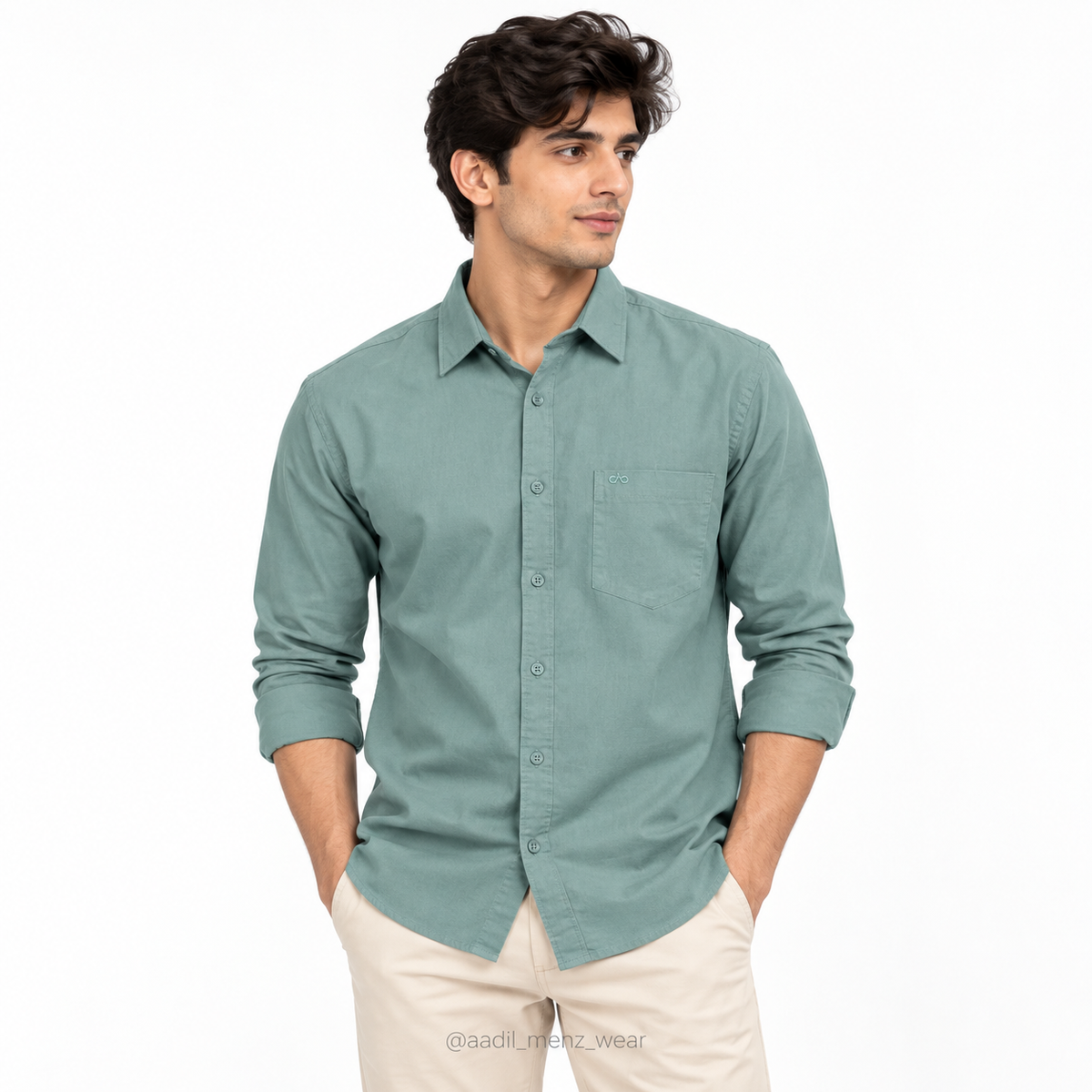 Korean Linen Shirt - Sage Green