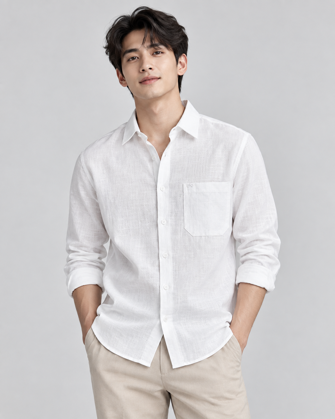 Korean Linen Shirt - White