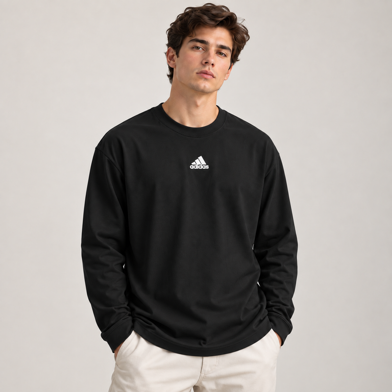 Adidas Men's Long Sleeve T-Shirt - Black