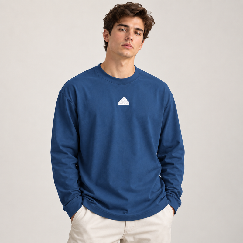 Adidas Men's Long Sleeve T-Shirt - Blue