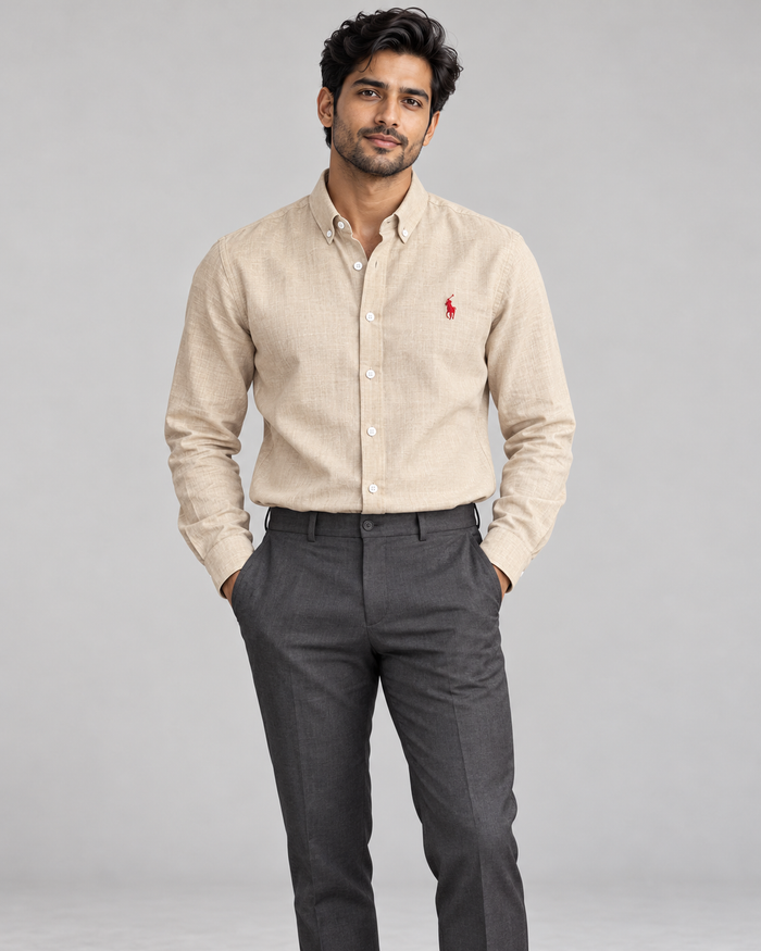 Lyocell Linen Boxy Shirt — Beige
