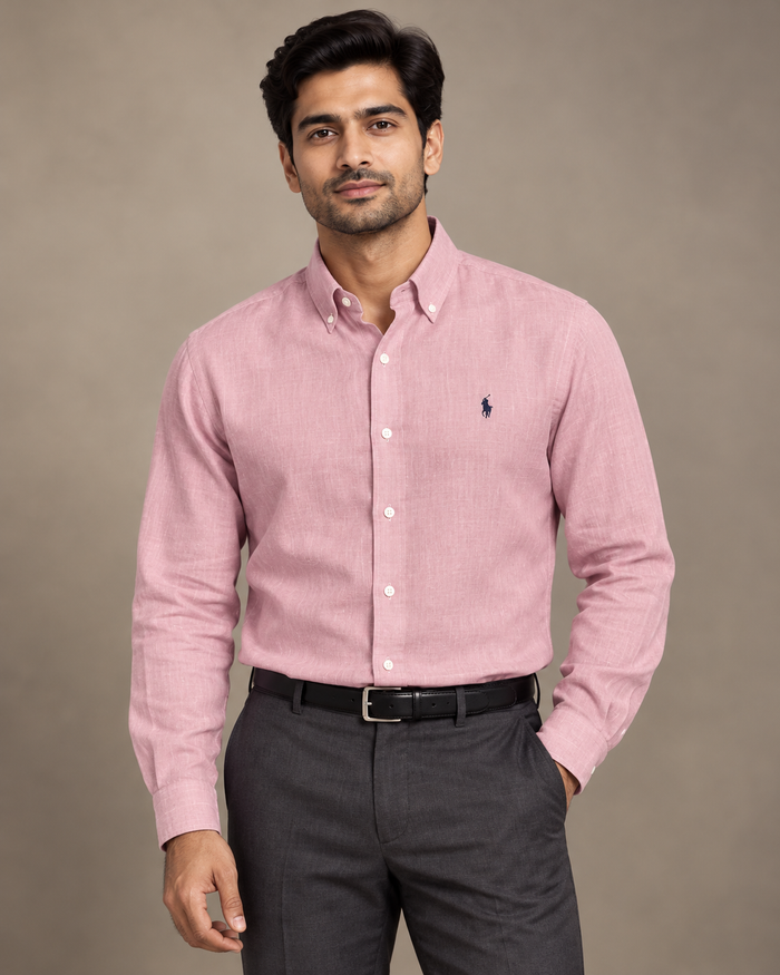 Lyocell Linen Boxy Shirt — Blush Pink