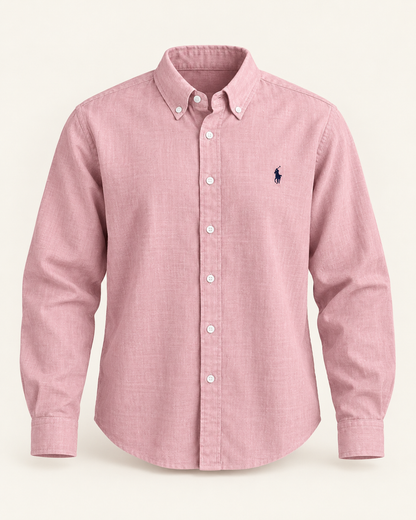 lyocell linen boxy shirt in Blush Pink, product view
