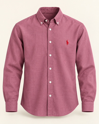 lyocell linen boxy shirt in Dusty Rose, product view