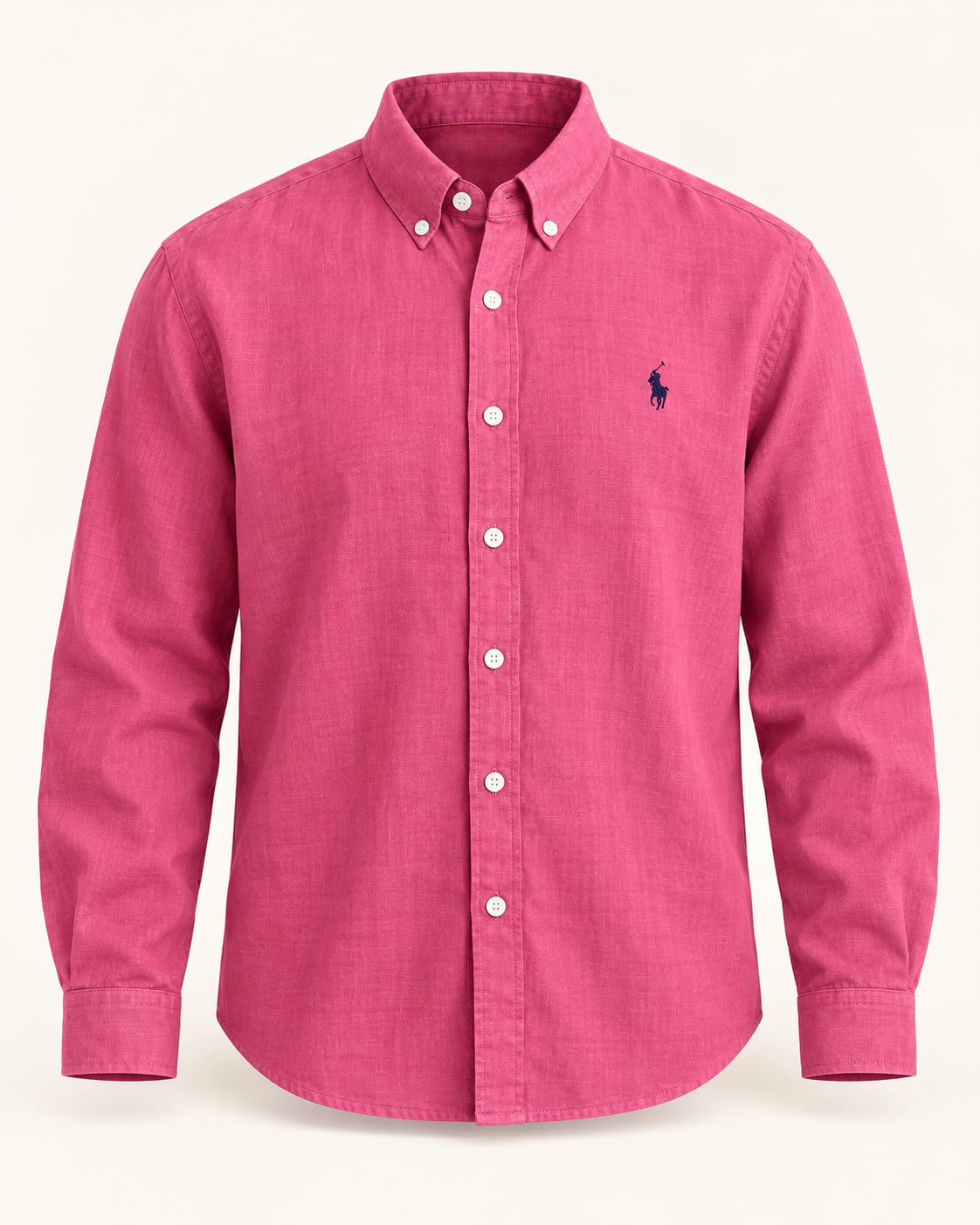 lyocell linen boxy shirt in Fuchsia, product view