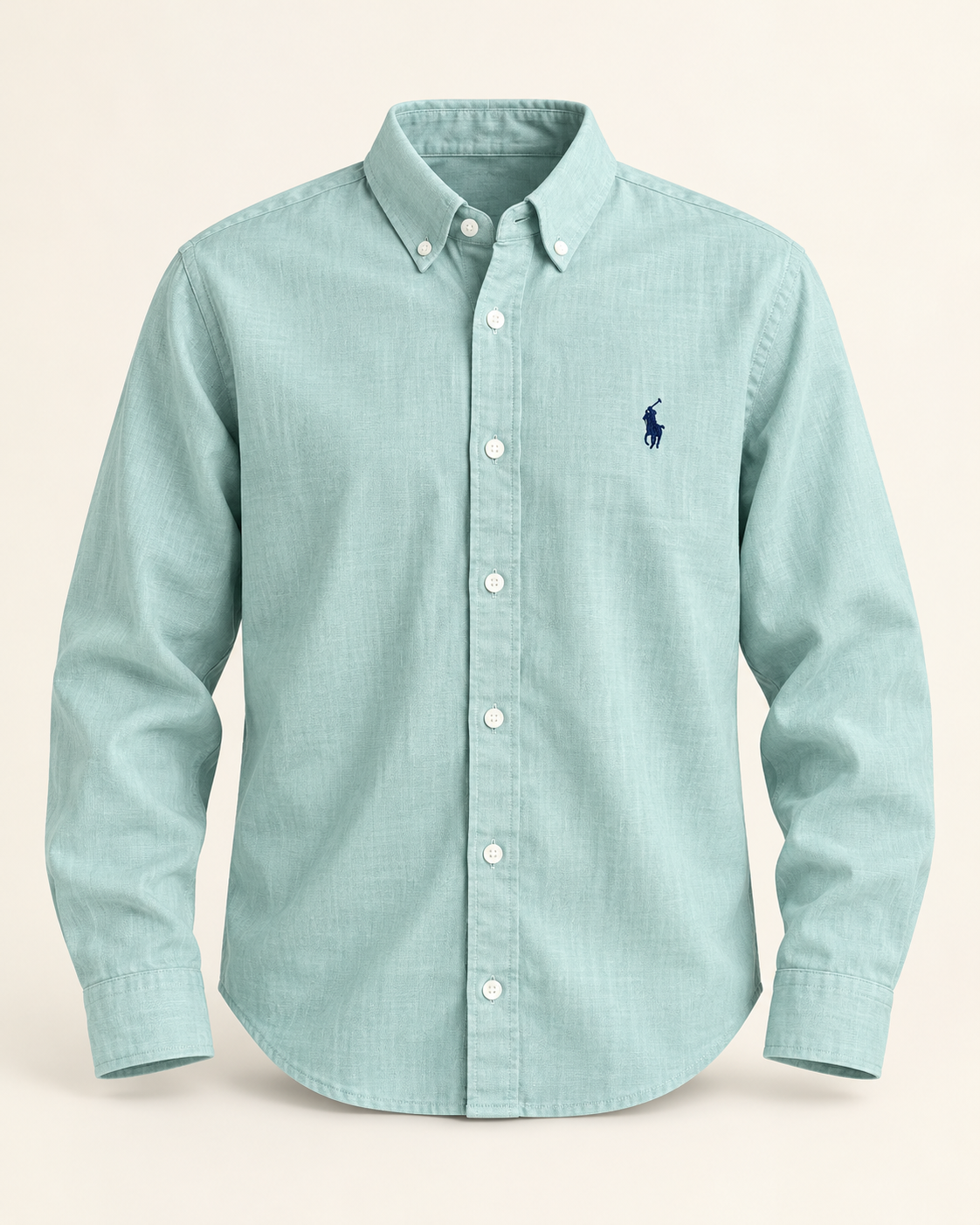 Ice Mint Lyocell Linen Boxy Shirt — product view