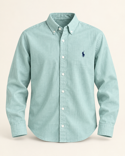 Ice Mint Lyocell Linen Boxy Shirt — product view