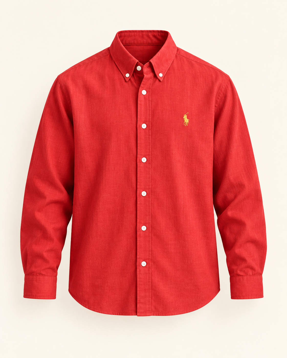 Bright Red Lyocell Linen Boxy Shirt — product front