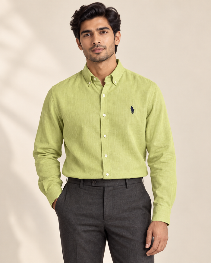 Lyocell Linen Boxy Shirt — Lime