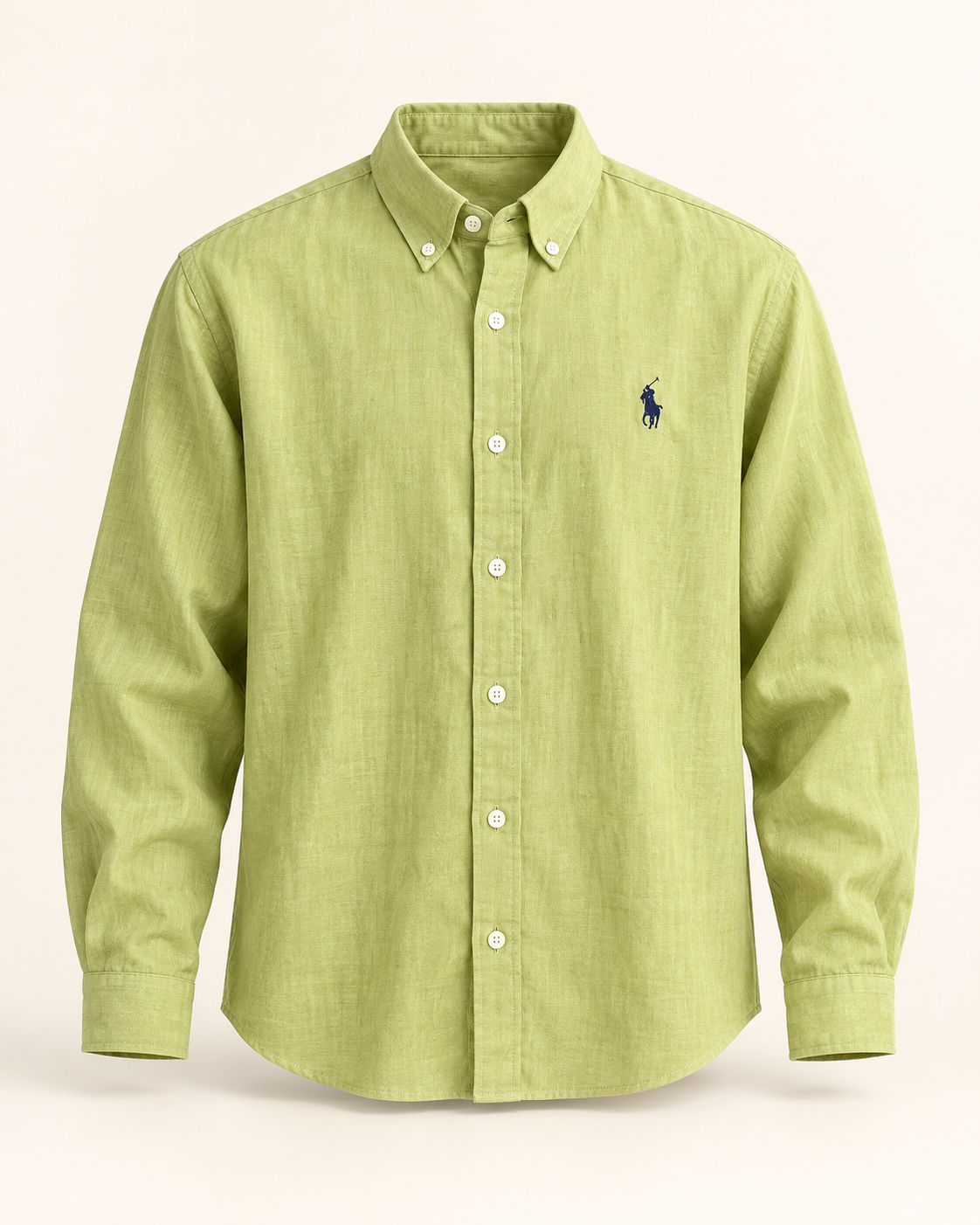 Lime Lyocell Linen Boxy Shirt — product front
