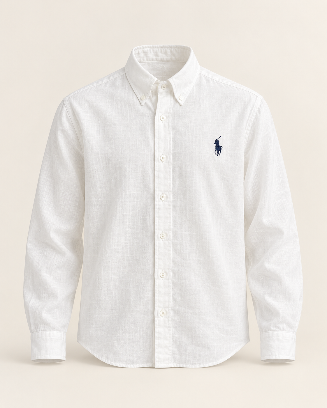 White Lyocell Linen Boxy Shirt — product front