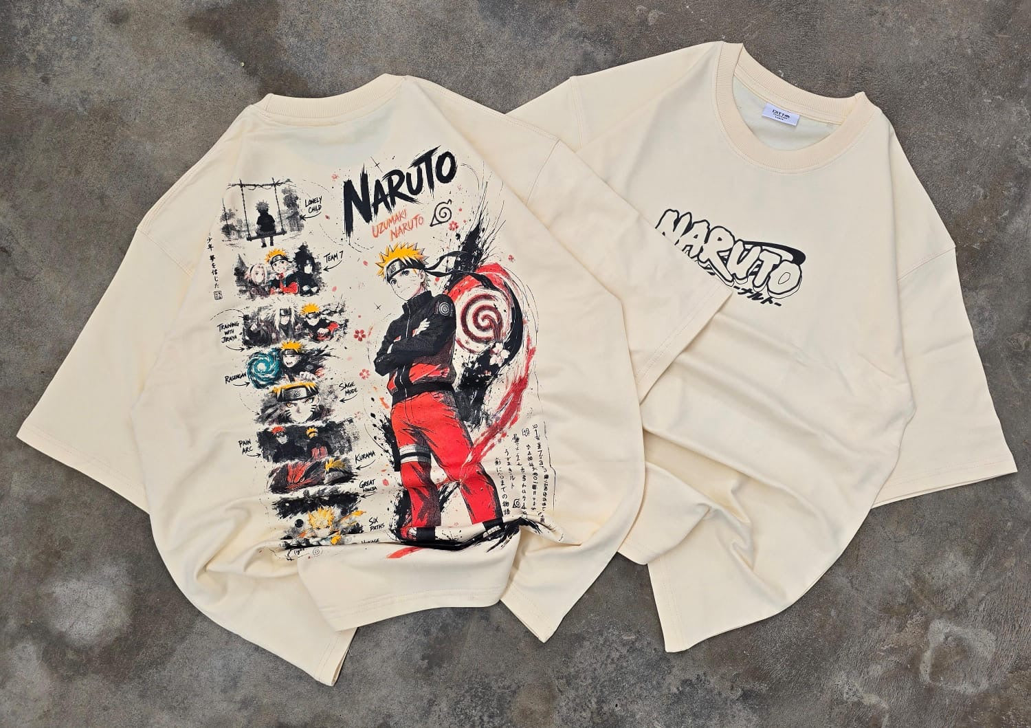 Cream premium 240 GSM graphic T-shirt