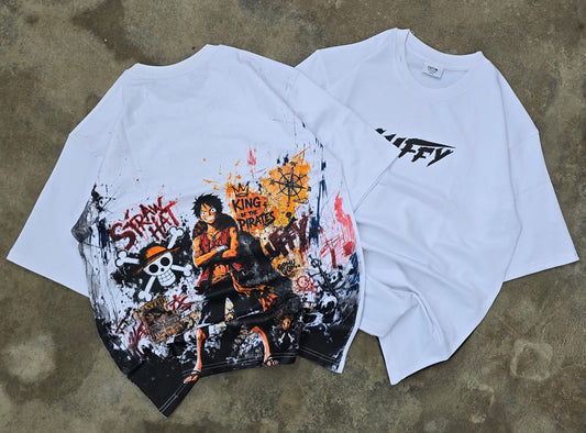 White premium 240 GSM graphic T-shirt