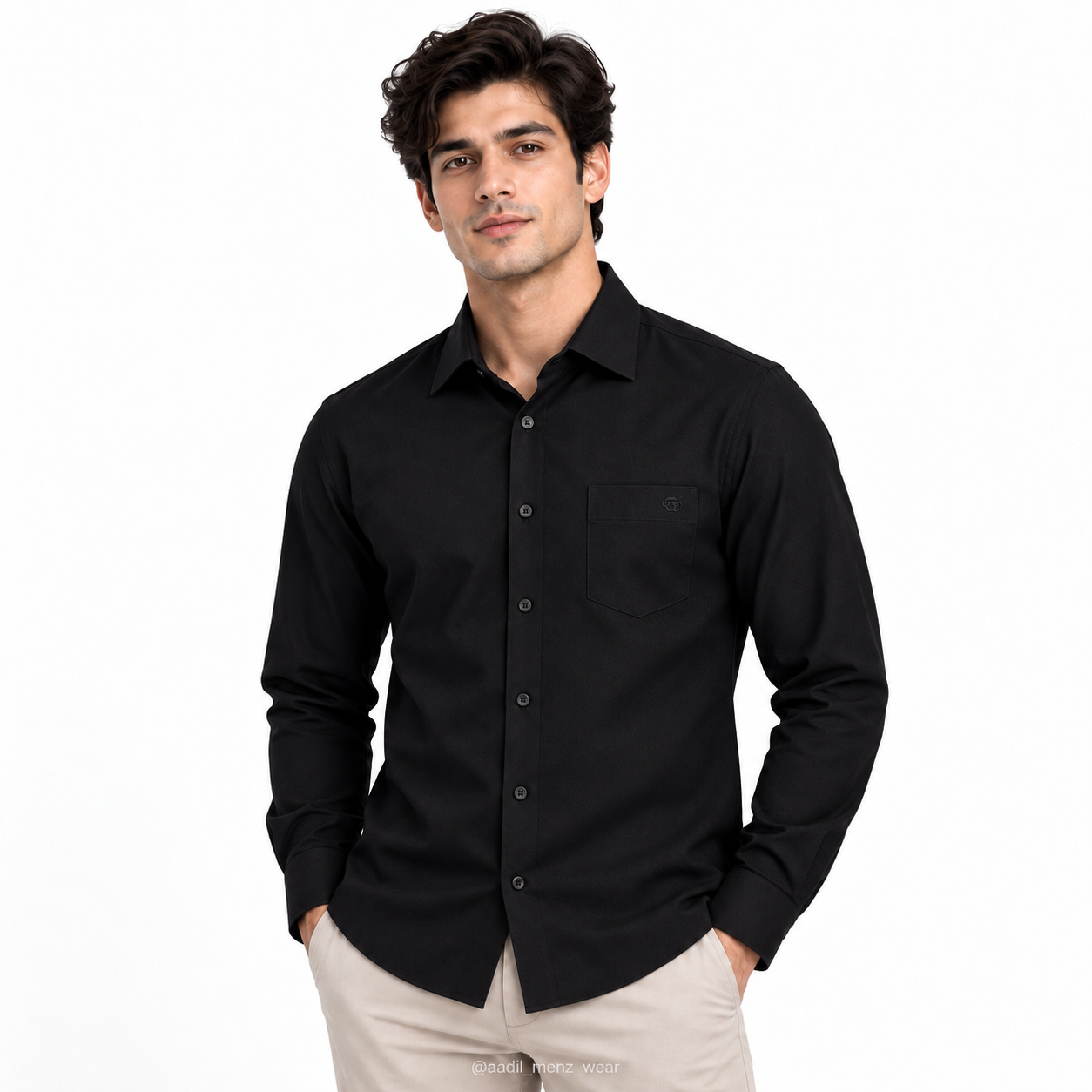 Premium 100% Cotton Millmade Plain Shirt - Black