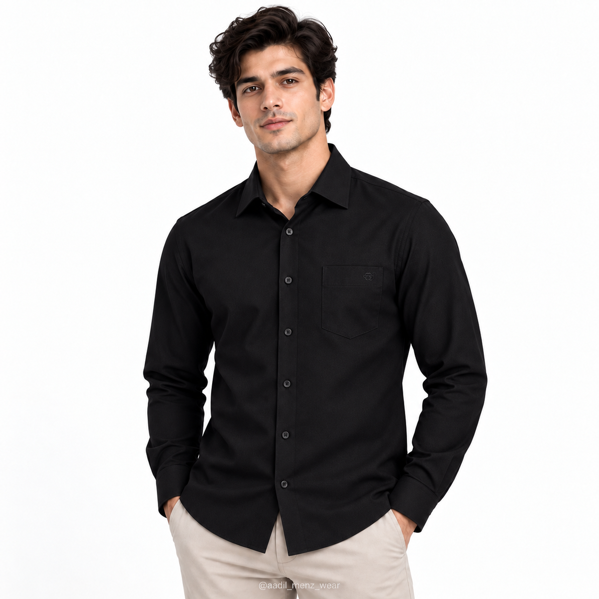 Premium 100% Cotton Millmade Plain Shirt - Black