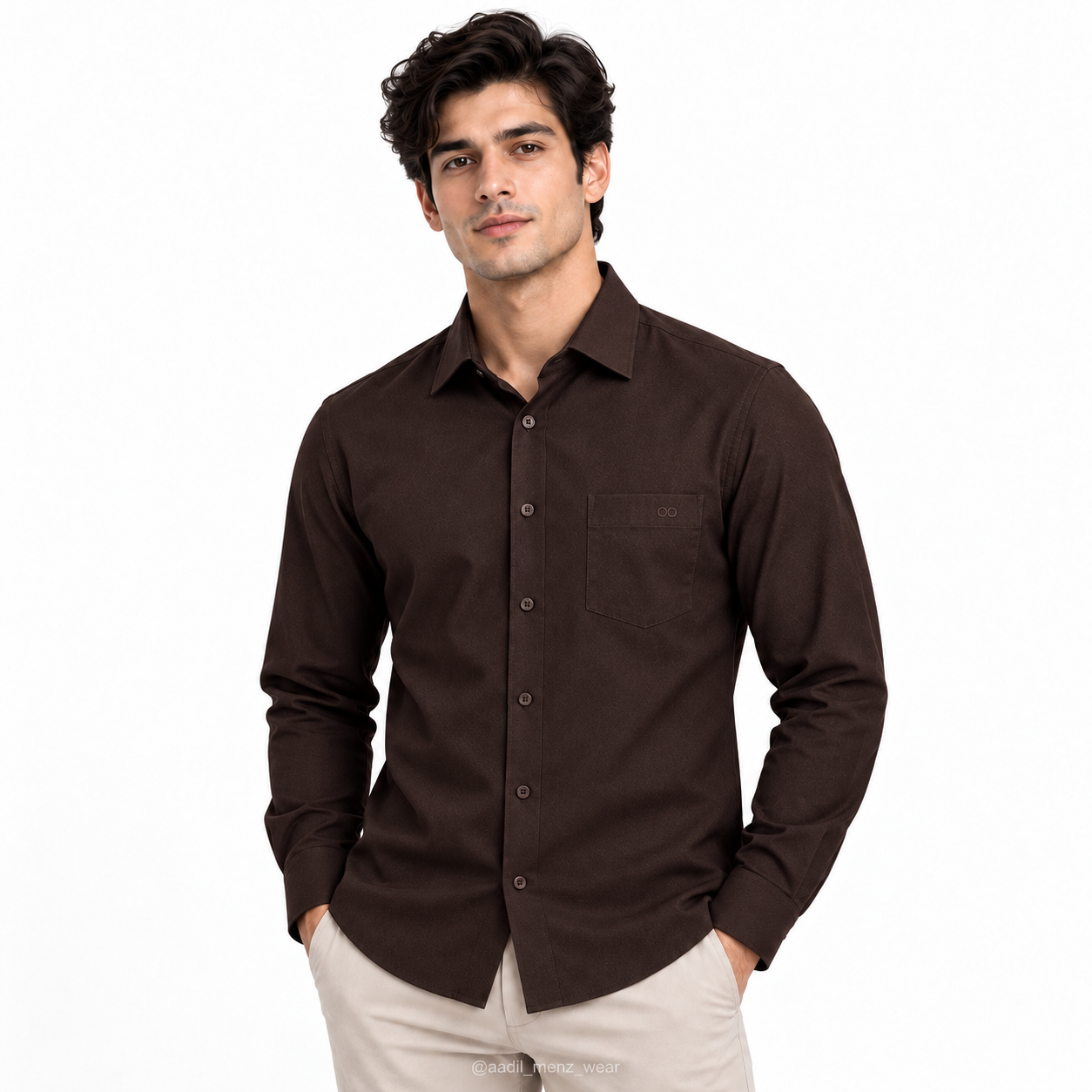 Premium 100% Cotton Millmade Plain Shirt - Brown