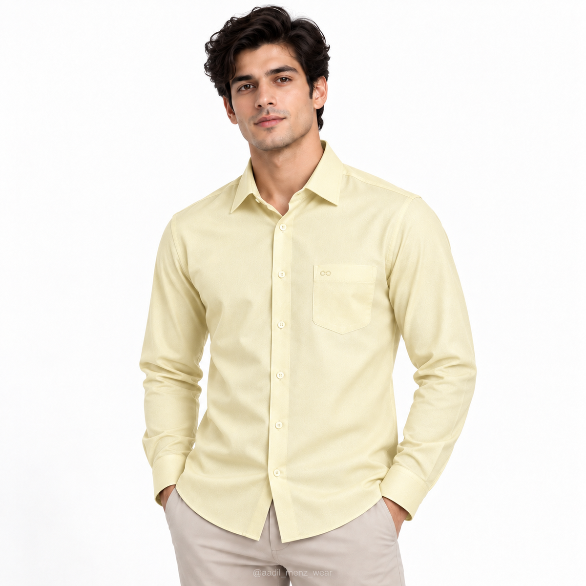 Premium 100% Cotton Millmade Plain Shirt - Cream