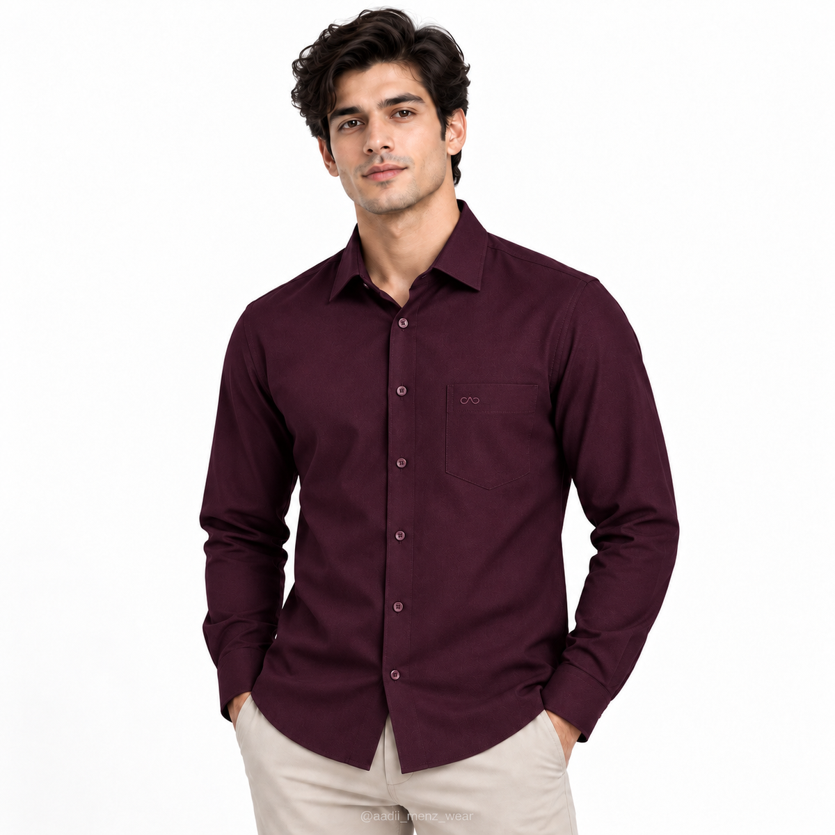 Premium 100% Cotton Millmade Plain Shirt - Plum