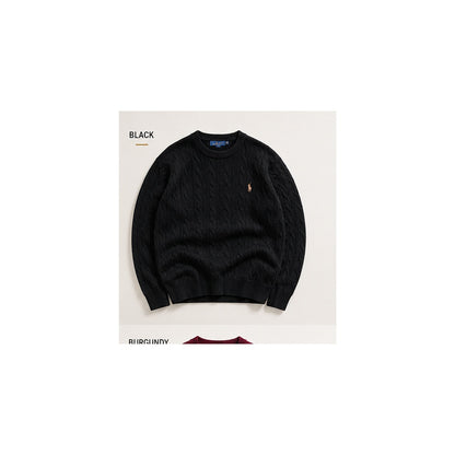 RL Polo black premium heavy cable knit winter pullover 2026