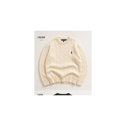 RL Polo cream premium heavy cable knit winter pullover 2026