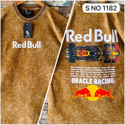 COTTON DOWN SHOULDER RED BULL TSHIRT...