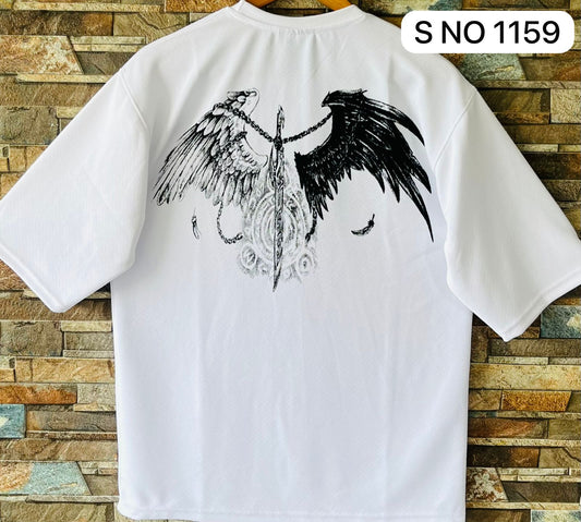 Down shoulder printed Tshirt ..