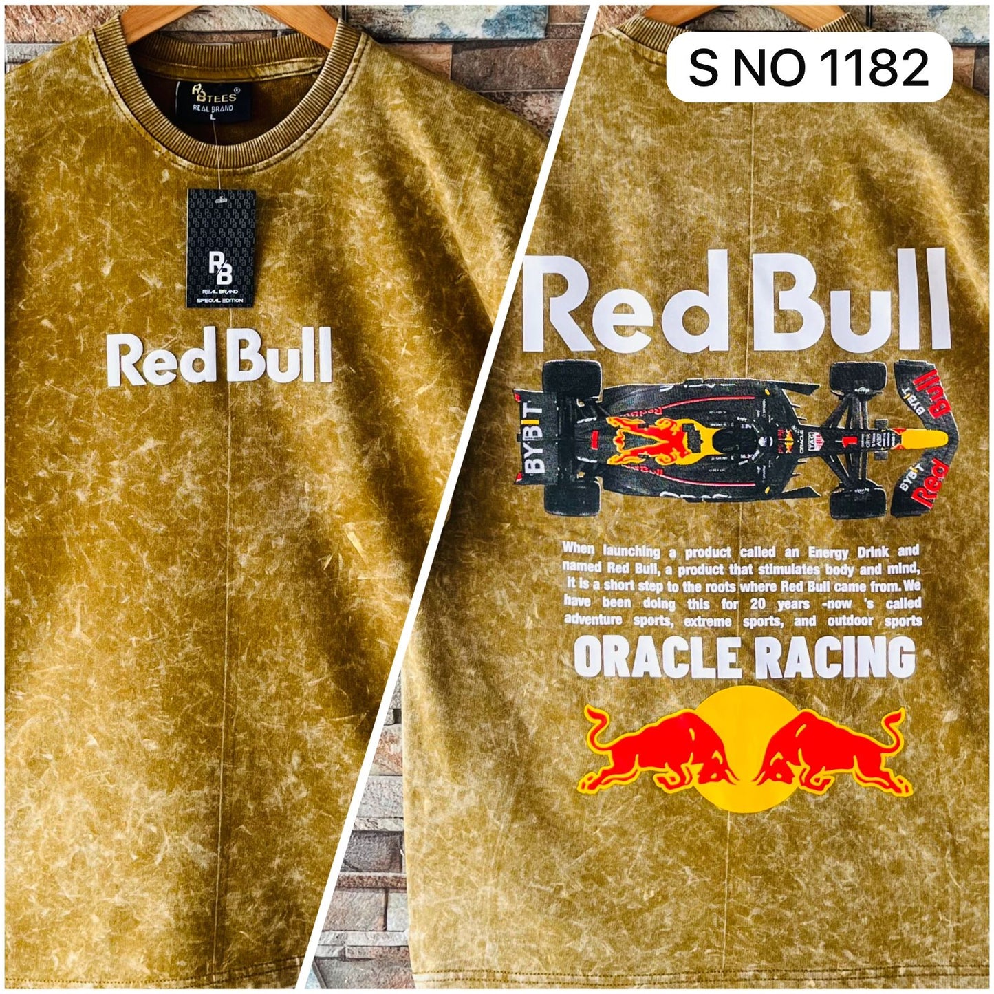 COTTON DOWN SHOULDER RED BULL TSHIRT...