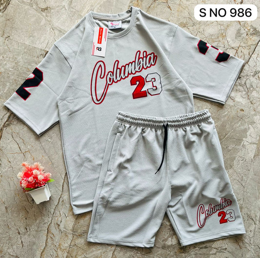 Down shoulder Tshirt and shorts Columbia 23 set...