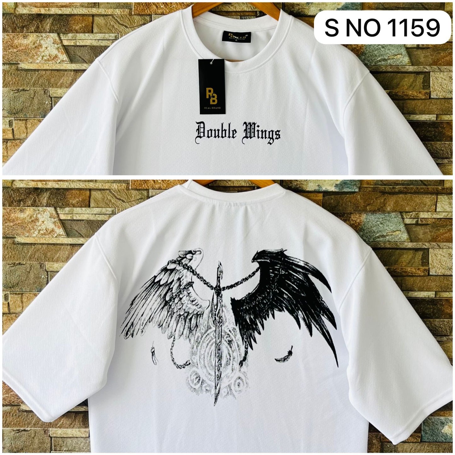 Down shoulder printed Tshirt ..