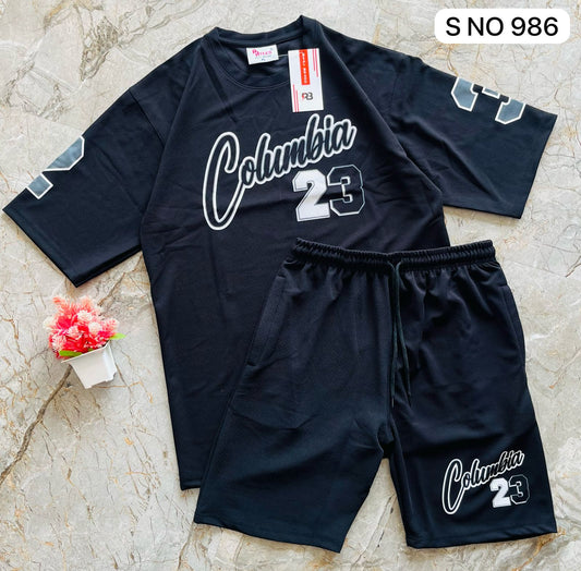 Down shoulder Tshirt and shorts Columbia 23 Set...