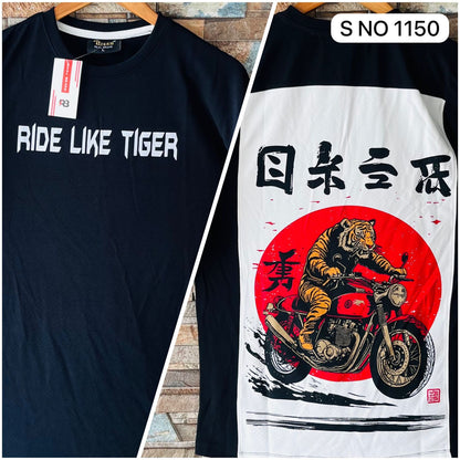 Down shoulder Ride Like Tiger Tshirt..