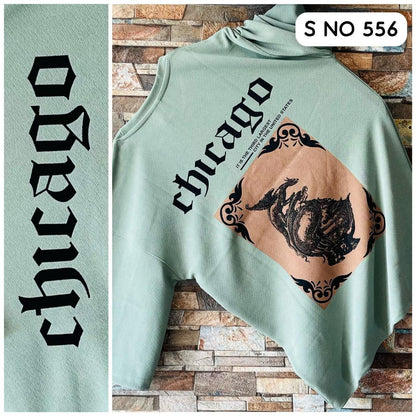 Downshoulder printed T-shirt Chicago