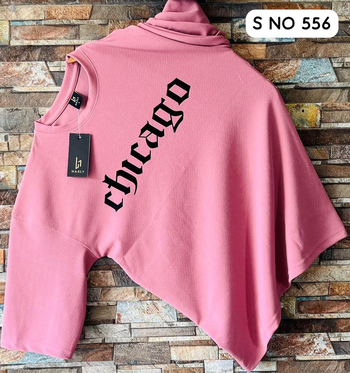 Downshoulder printed T-shirt Chicago