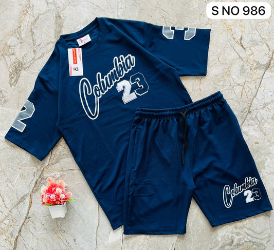 Down shoulder Tshirt and shorts Columbia 23 set...