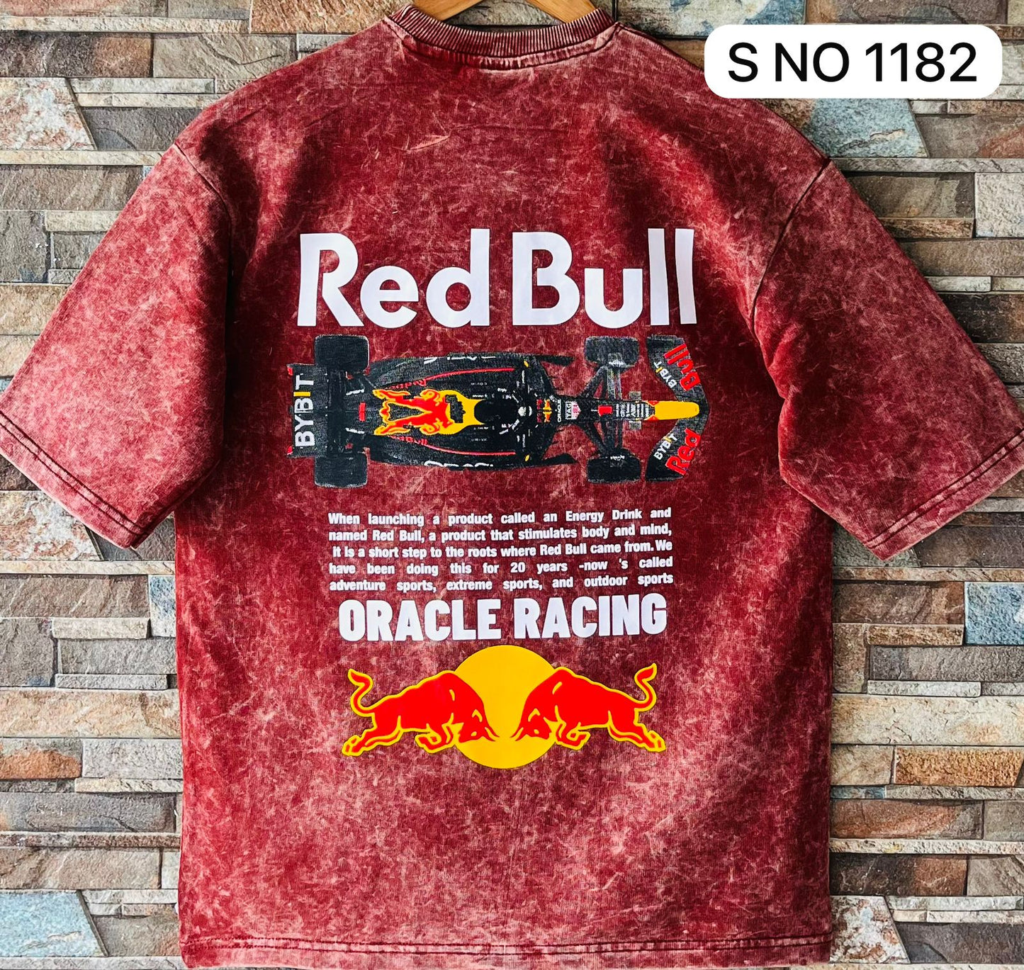 COTTON DOWN SHOULDER RED BULL TSHIRT...