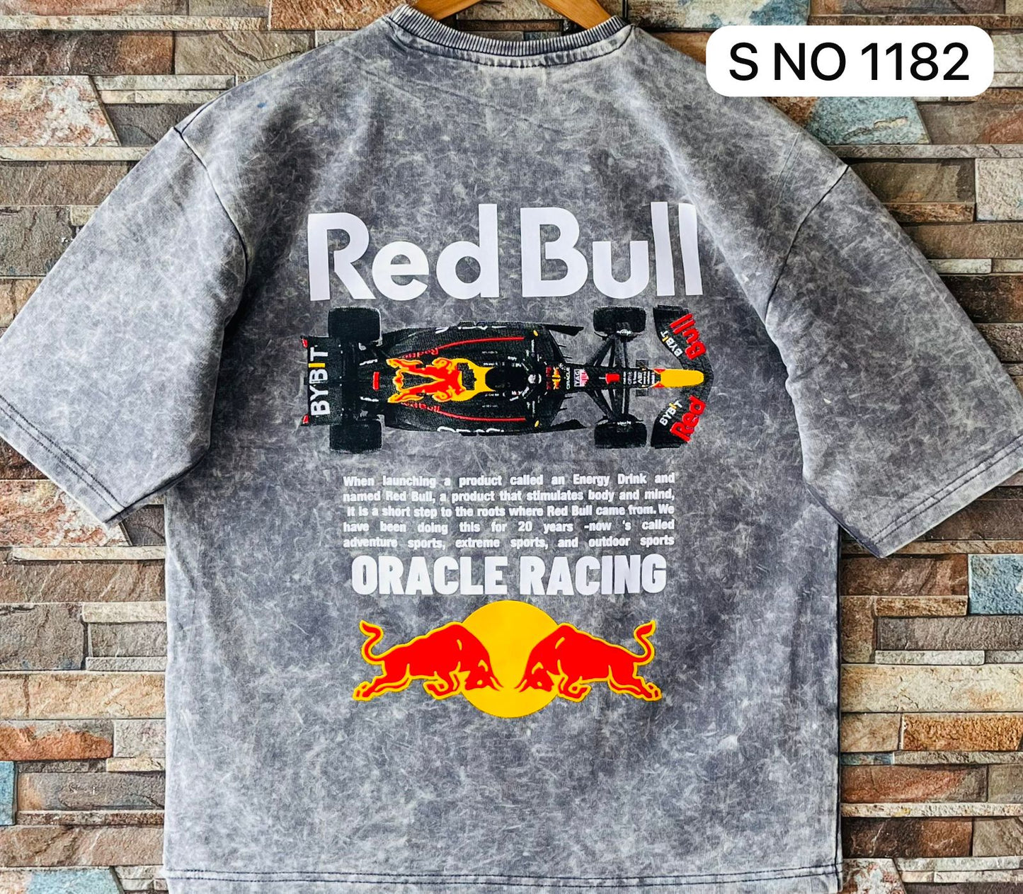 COTTON DOWN SHOULDER RED BULL TSHIRT...
