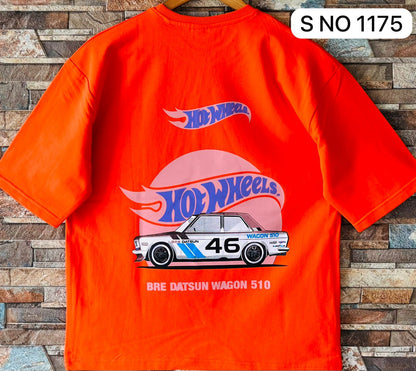 Down shoulder Hot Wheels Printed Tshirt