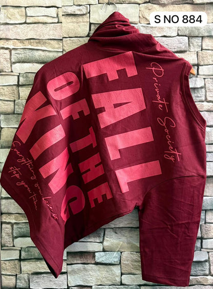 Down Shoulder Fail Of The King printed Tshirt