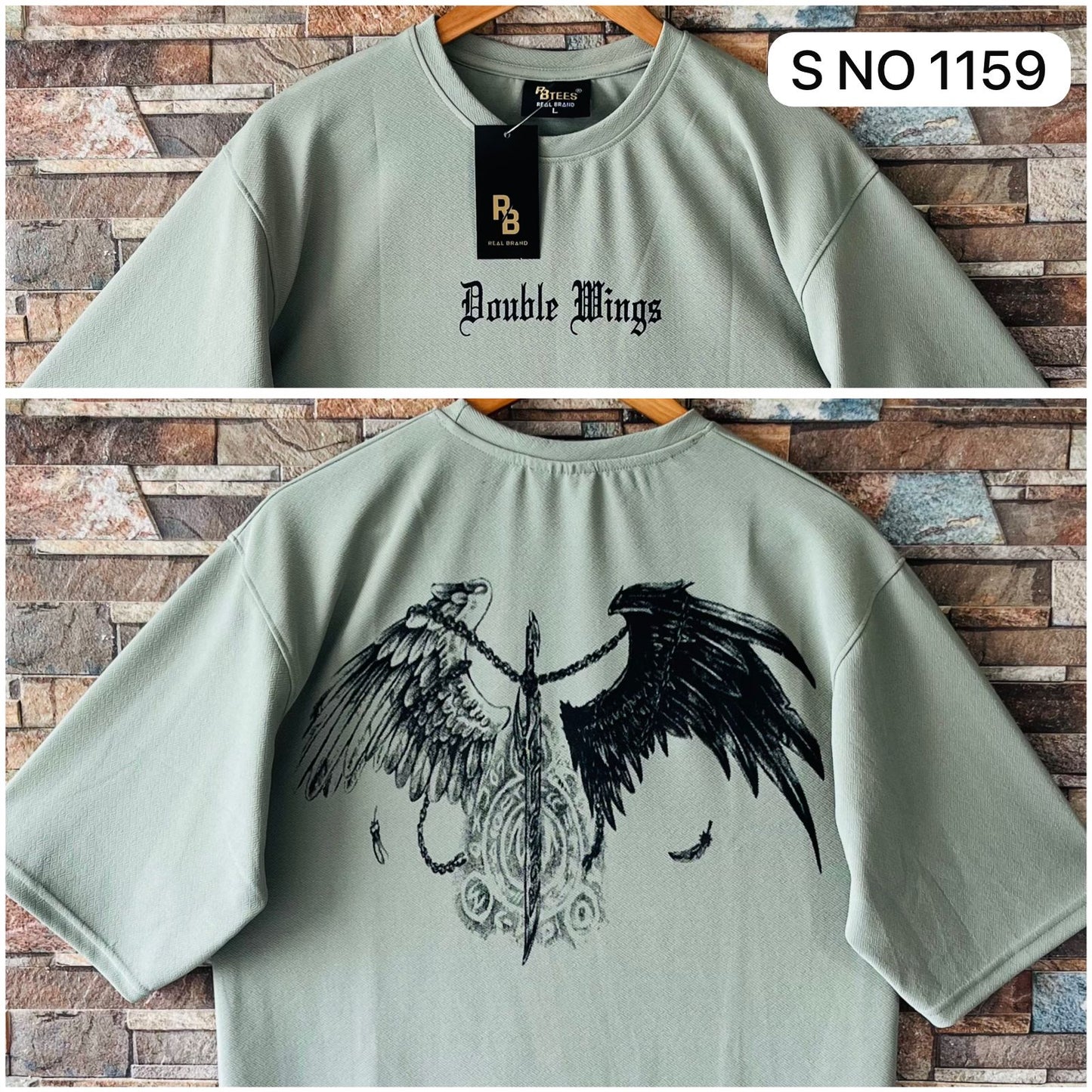 Down shoulder printed Tshirt