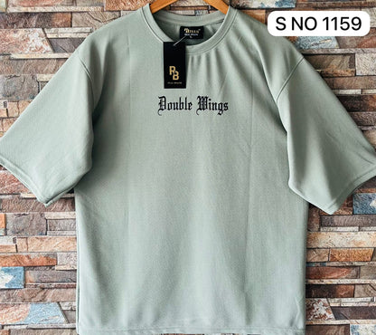 Down shoulder printed Tshirt