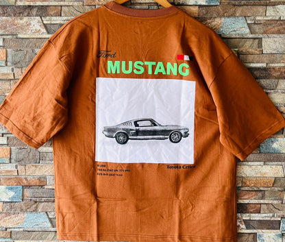 COTTON DOWN SHOULDER PRINT TSHIRT...