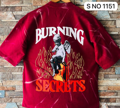 Down shoulder Back printed Tshirt...